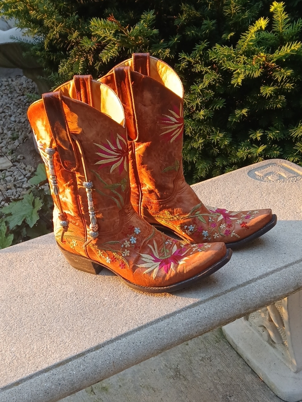 Old Gringo Mexicana floral embroidered cowboy boots Vintage Sz 9.5 B
